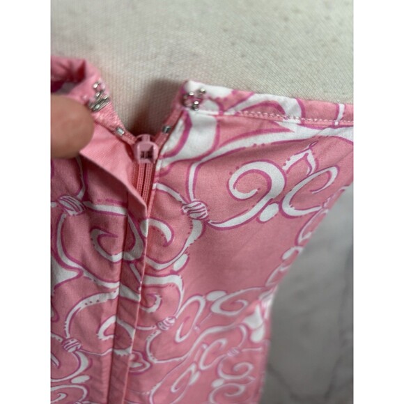Vintage 90s Lilly Pulitzer Dress Butterfly Roses 1990’s 8 M Pink Pleated Barbie - Picture 7 of 16